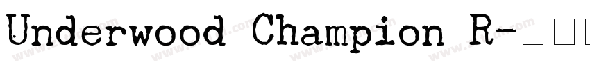 Underwood Champion R字体转换